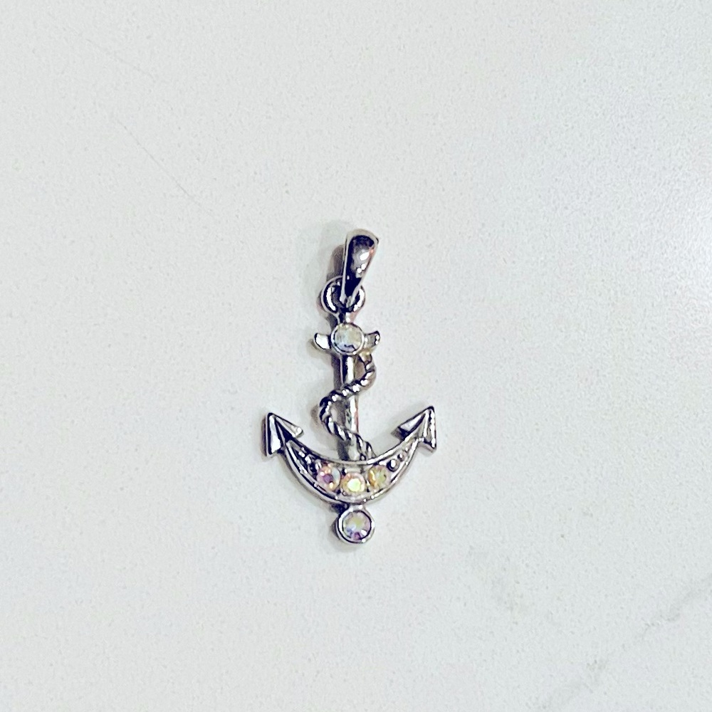 Vintage Nautical Anchor Pendant - Sparkly!